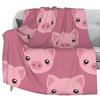 Pig Blanket Soft Cozy Flannel Throw Blanket,Warm Lightweight Cute Cartoon Pig Blanket for Couch, Travel, Bed, Farmhouse Decor