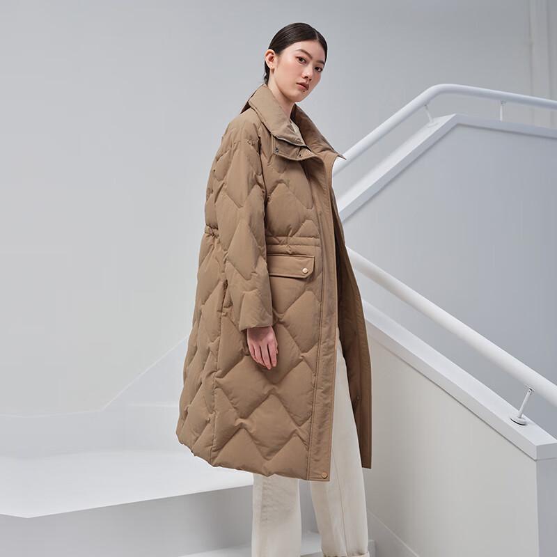 Tanbor Women's Quilted Stand Collar Long Down Jacket TD336836