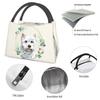 West Highland White Terrier Dog In Floral Gold Wreath Insulated Lunch Bags for Westie Pet Lover Portable Cooler Thermal Bento