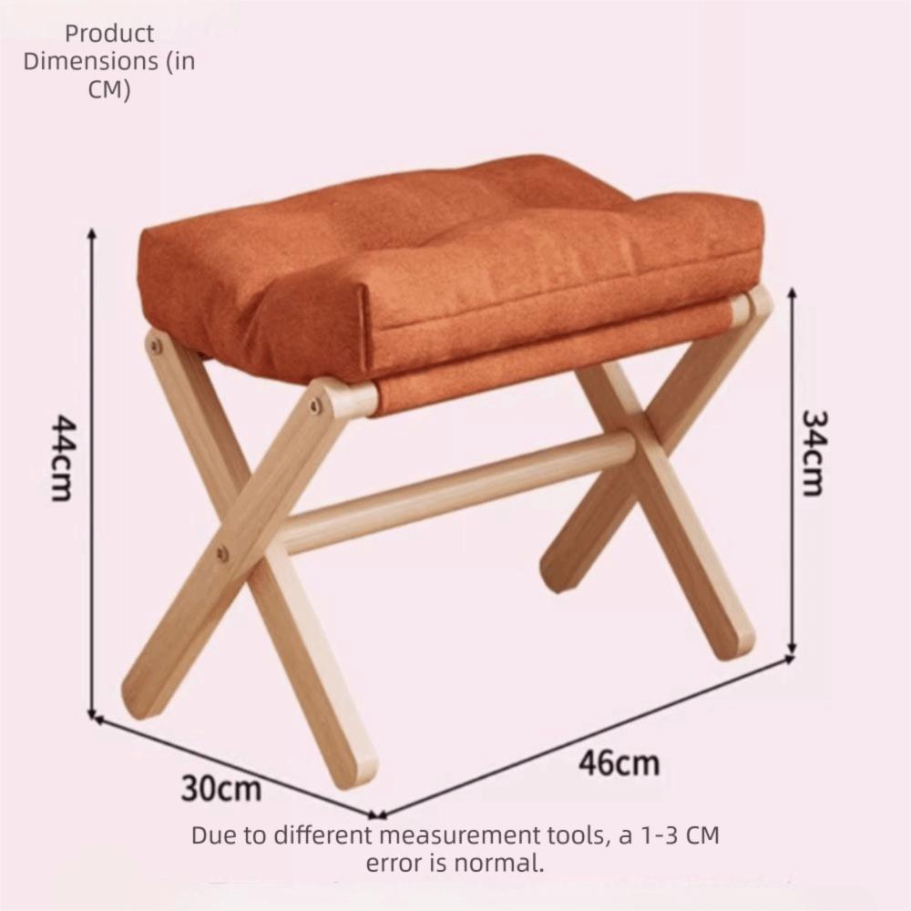 Cotton-filled Cushion Footstool Compact Design Folding Stool Foldable Footstool  Naps Rest