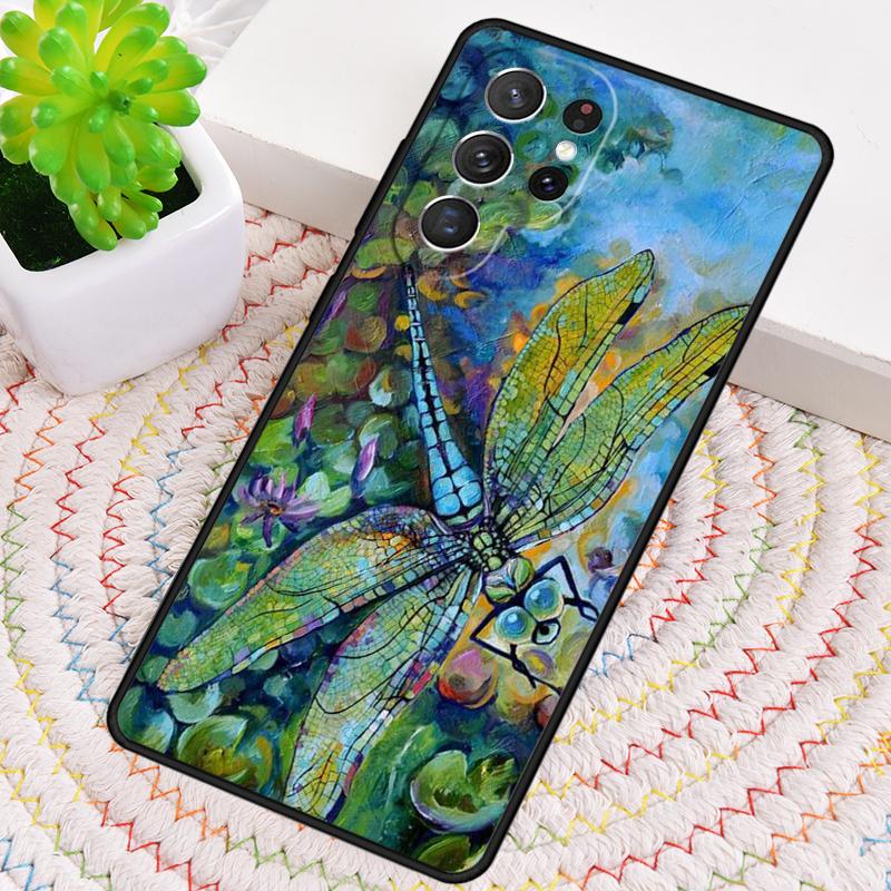 Luxury Dragonfly Silicone Phone Case For Samsung Galaxy note 10 pro S26 S25 S24 S23 S22 S21 Plus S25Ultra Capa Cover