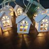 Warm White Christmas LED String Lamp Mini Wood House Lamp String  Atmosphere Decoration