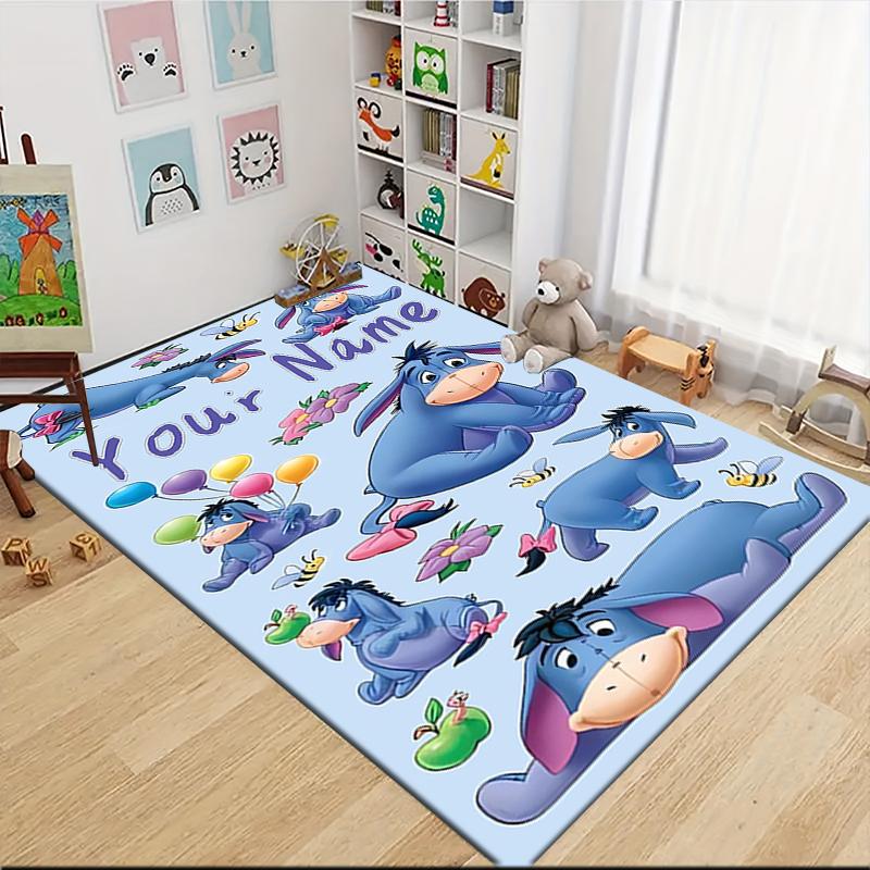 Custom Name Stitch's Sweet Delight Carpet Rug Customizable Soft Washable Anti-Slip Home Living Room Sofa Mats Personalized Rug. 0909366