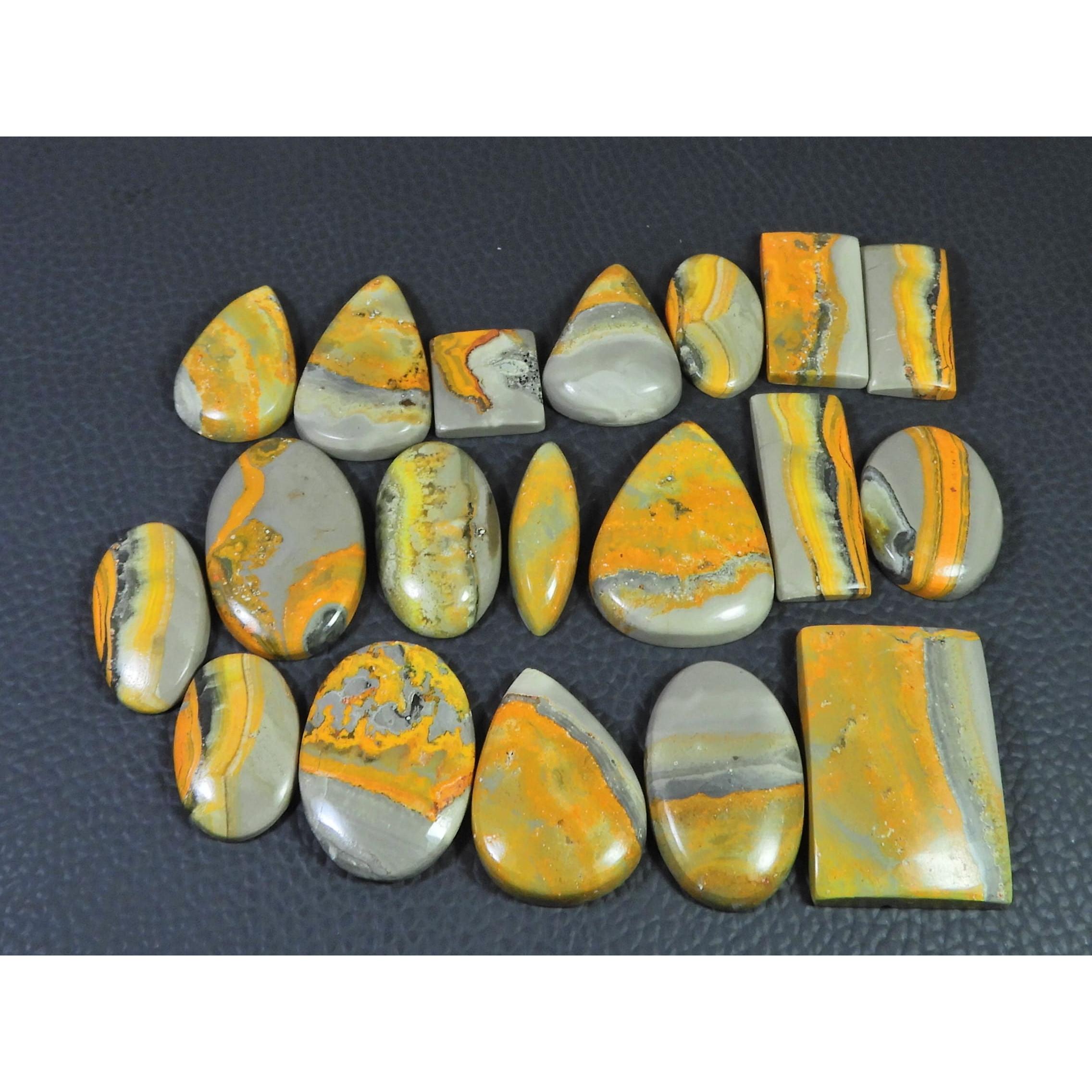 330Cts. Natural Bumble Bee Jasper Mix Cabochon Loose Gemstone 19Pcs Lot C-2239