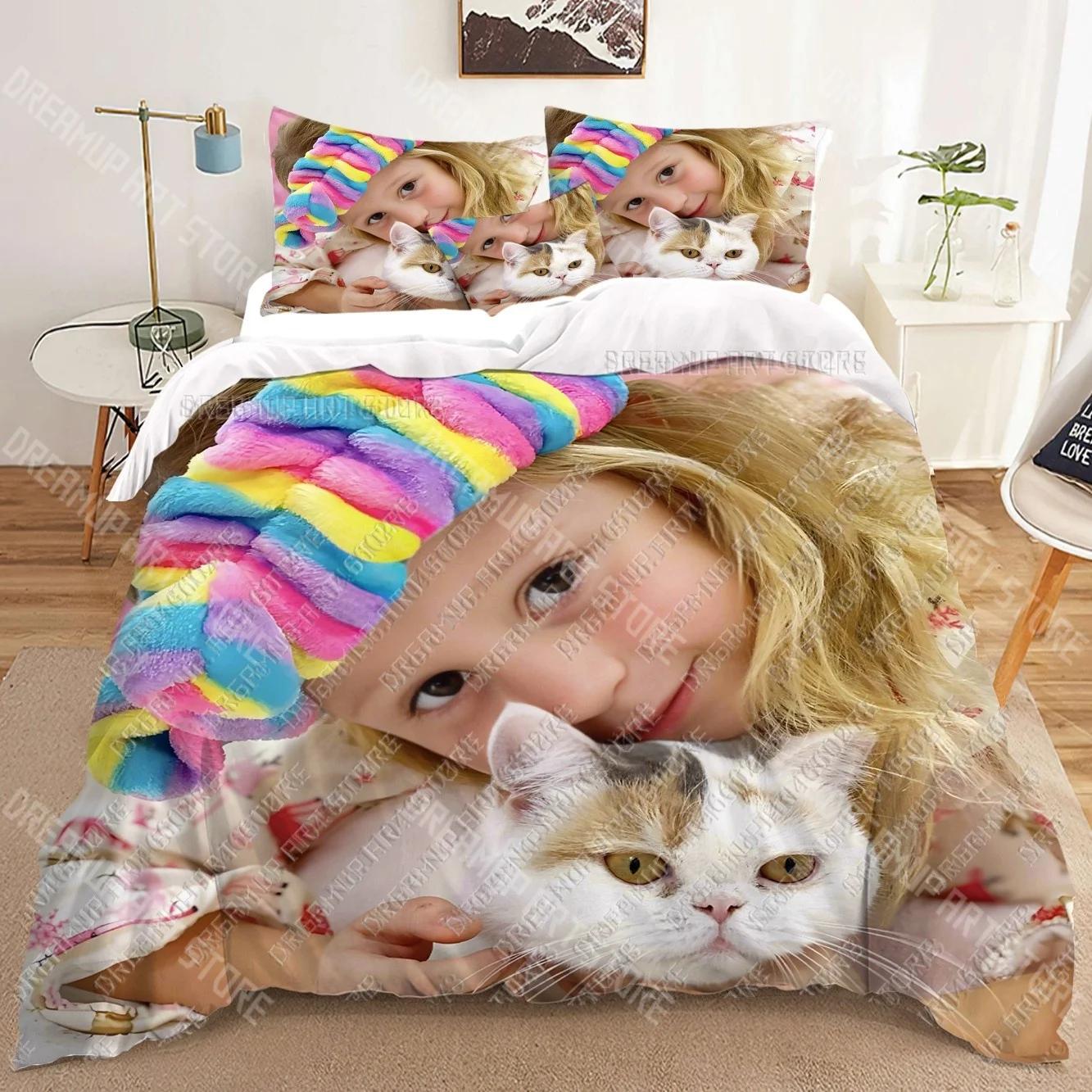 Mode Comme Nastya Parures de lit 3D Housse de couette Imprimée Adultes_ Enfants Couette de lit Cadeau d'anniversaire Dropshipping EU Single 135x200cm