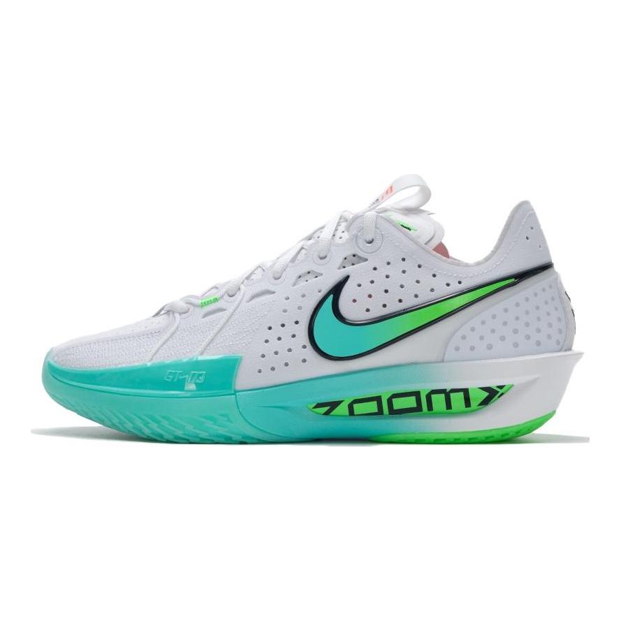 Nike GT. Scarpe da Basket Basse Ammortizzate e Traspiranti Taglio 3 Unisex Bianco Verde Scarpe da Basket DV2918-107