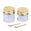 Electroplating Empty Cream Jar Travel Cosmetic Container with Spoon - Refillable Lotion Bottle in 30/50/80/100g Sizes