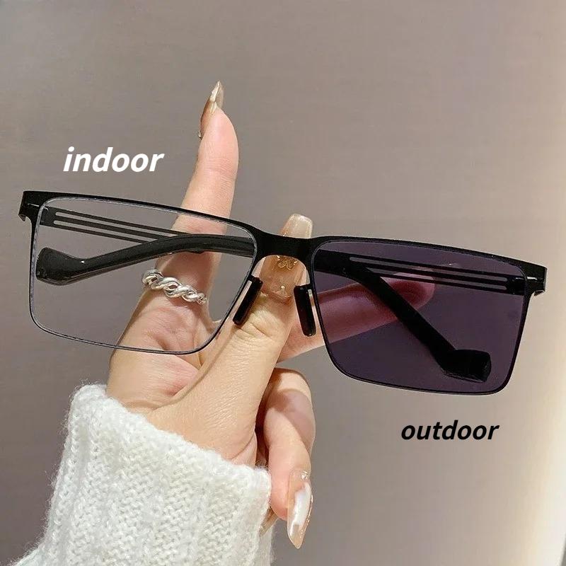 

Unisex New Retro Square Frame Photochromic Sunglasses Uv400 Outdoor Ultra-Light Beach Riding Driving Essential Sunglasses as picture