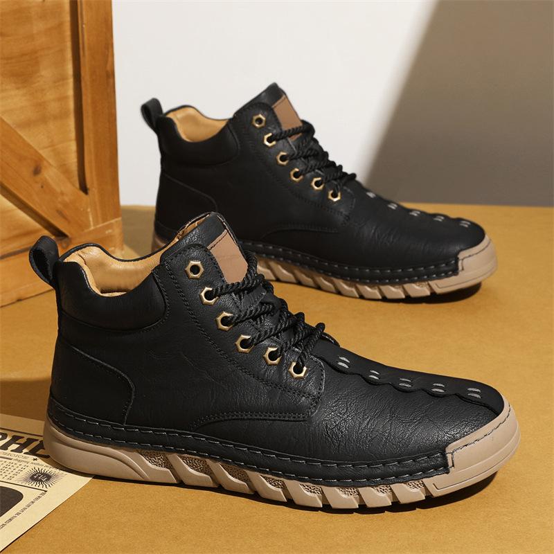 Übergröße Martin Boots Herren 2025 Winter neue Samt warme Zhongbang Baumwollstiefel weichsohlige lässige High-Top Herrenschuhe