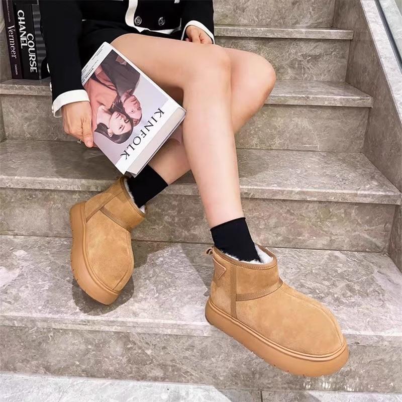 

Snow boots women s 2024 new versatile big head thick sole ugly cute cotton shoes women s basic round head warm non-slip boots women 40 верблюда коричневого кольору
