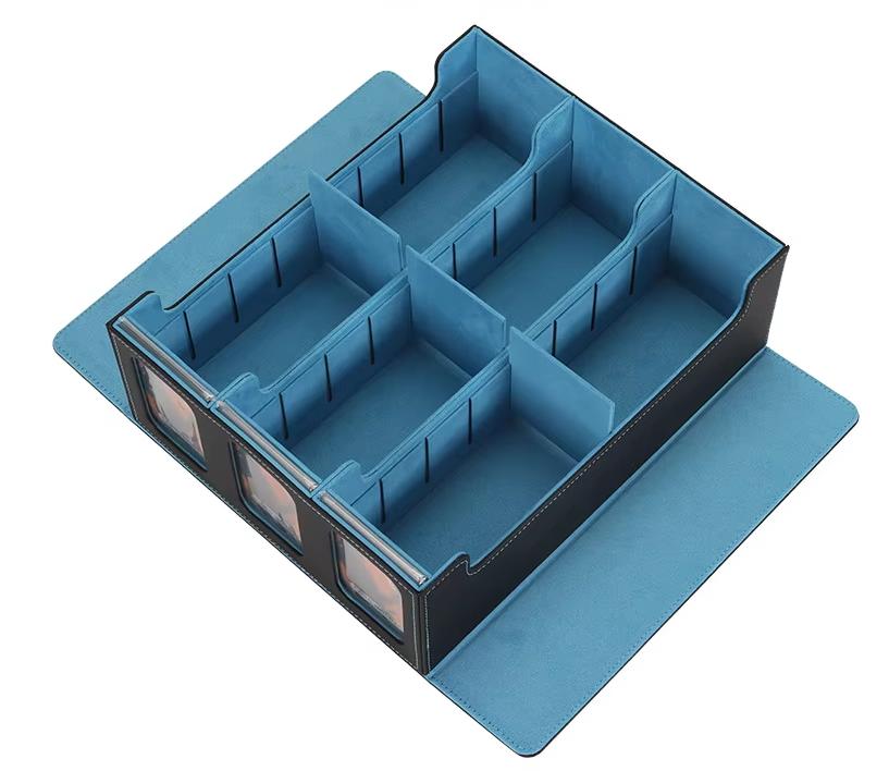 Patented Design BNT Three-Row Windowed Pu Leather Eco-Friendly Game Card Storage Box Single Sleeve 1360+ for Board Game