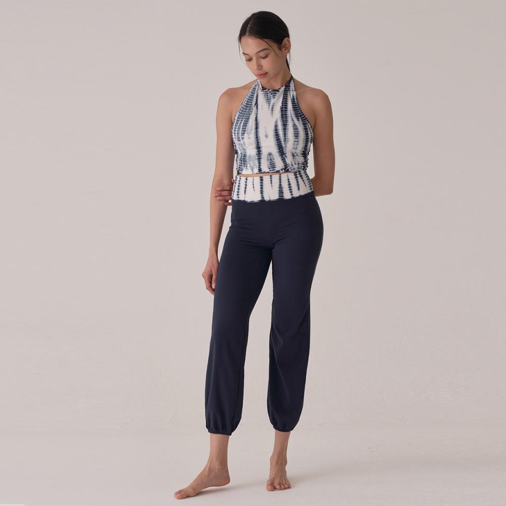 OZEZ Ozpn2063 Fold-Up Yoga Pants - Navy Bamboo