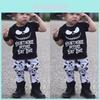 Adorable Halloween Baby Boy Girl Cotton Top T-shirt With Stripe Long Pants Set