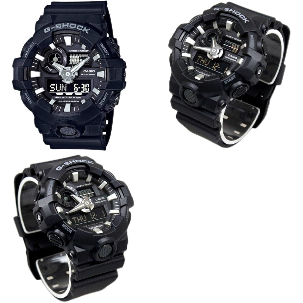 

G-SHOCK GA-700 Series Analog-Digital Watch 20 Bar Water Resistant Black Plastic Strap Men s