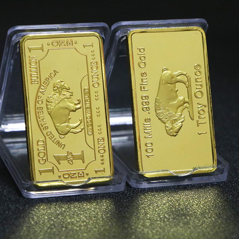 European USA Euro Gold Bar Fine Gold Commemorative Bullion Bar Collection