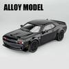 DFN2  1:32 Dodge Challenger Helicat SRT Alloy Sports Car Model Diecast Metal Toy Muscle Car Model Simulation Sound and Light Kids Gift