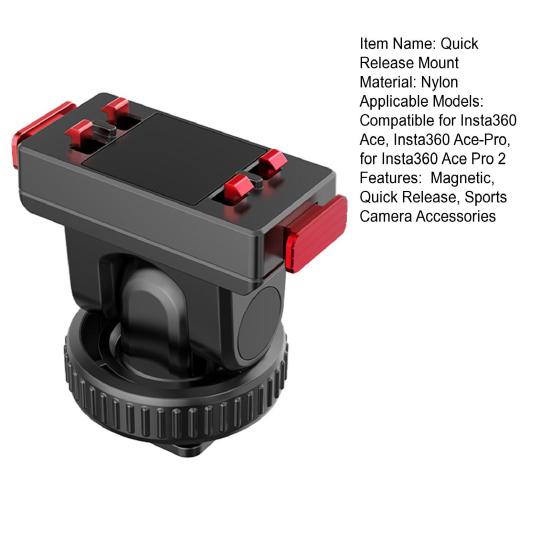 Magnetic Quick Release Mount for Insta360 Ace/Ace Pro/Ace Pro 2 1/4" Thread Action Camera Quick Release Base Tripod Adapter Sports Camera Accessories