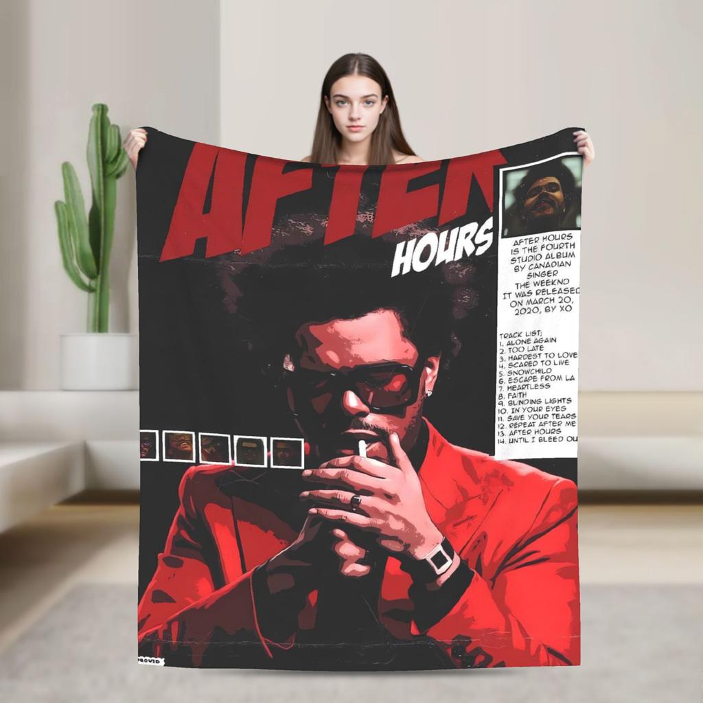 The Weeknd XO Album Flannel Blanket  Super Warm Throw Blanket for Home Decor Camping Pattern Bedspread Sofa Bed Cover