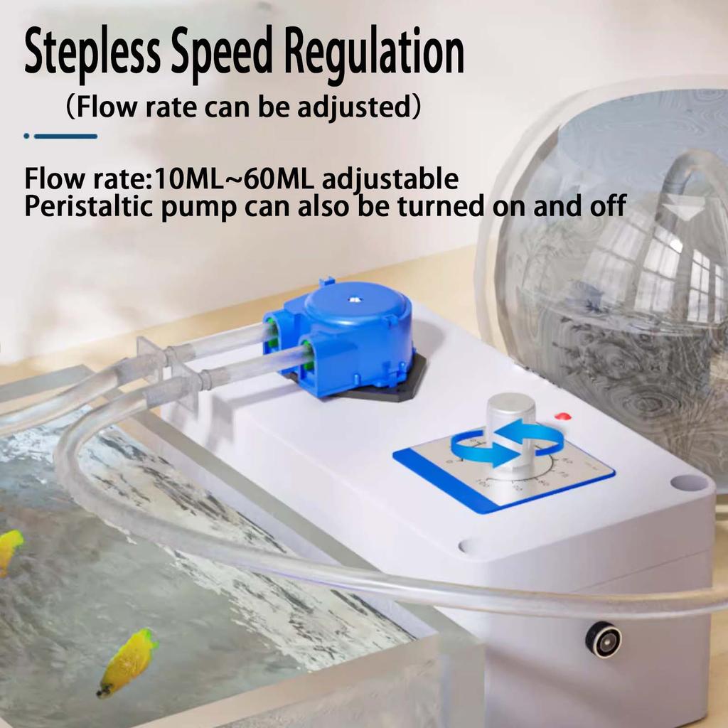 Mikro nastavitelná peristaltická pumpa, 12V Mini elektrická DC dávkovací vodní samonasávací pumpa, 10~60 ml/MIN