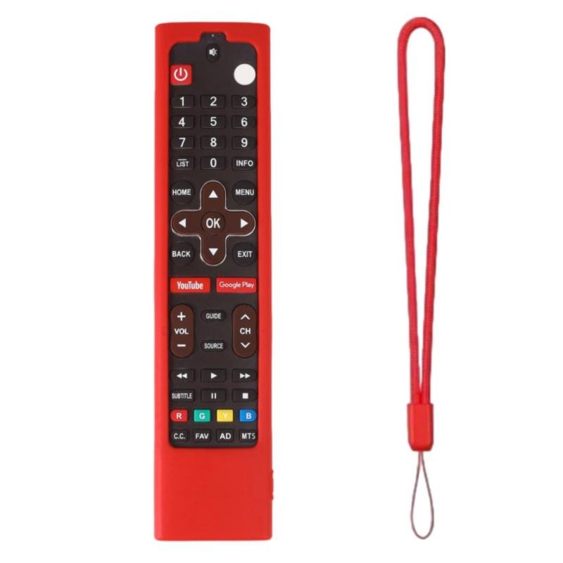 Защитный силиконовый чехол для пульта ДУ YK-7708J, чехол для пульта HDTV, ударопрочный держатель для пульта с ремешком, аксессуары красный