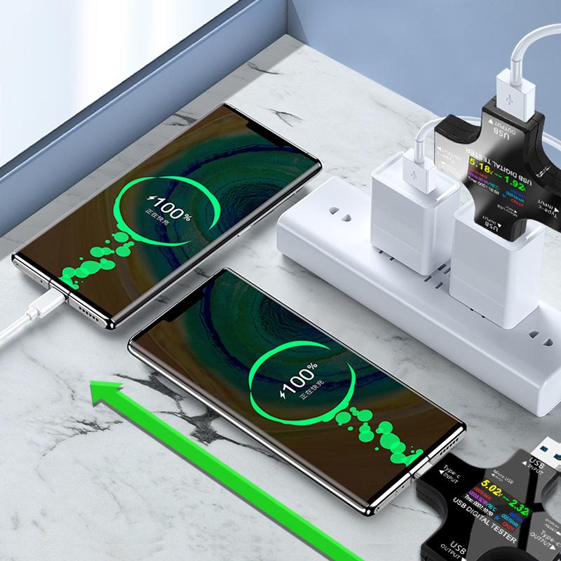 UC96 USB Spenningstester Strømmåler Monitor Multifunksjonell Hurtiglading Strømdeteksjon Analyzer Testverktøy med APP