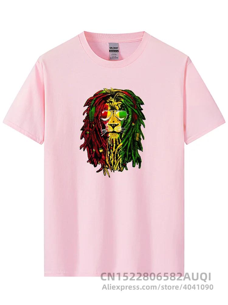 T-shirt High Quality 100% Cotton Funny Lion Print T Shirt Casual Loose Short Sleeve Tshirt O-neck T-shirt Tee