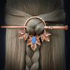 New Gothic Retro Cow Skull Skeleton Moonstone Hair Clips Hairpins for Women Fashion Deer Horn Hair Stick Hair Styling Tools