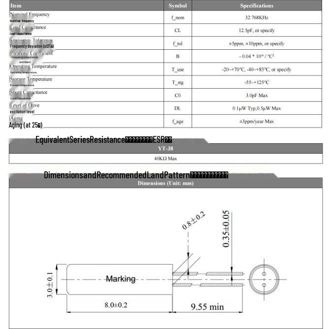 YXC X30832768KGB2SC 32,768KHz 12,5pF ±20PPM Quarzoszillator, 3*8mm.
