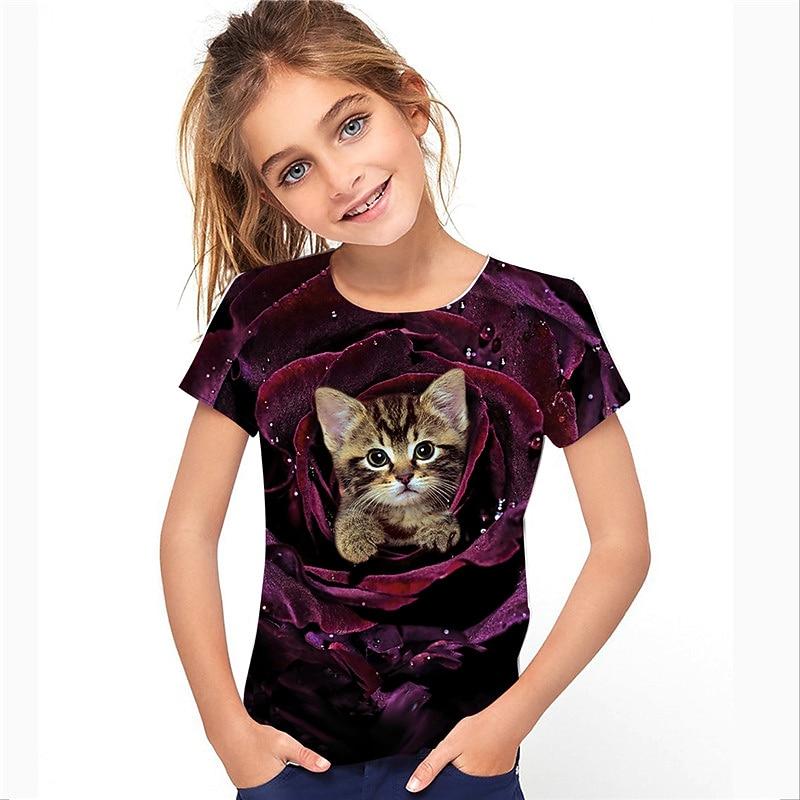 Summer T-Shirt Short Sleeved Energetic Sports Fashion Children Aged 3-12 Outdoor Leisure Daily