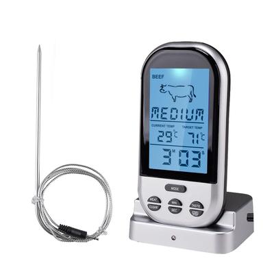 Digital Meat Thermometer Wireless Remote Food Thermometer for Meat Fish Timer Waterproof Smoker