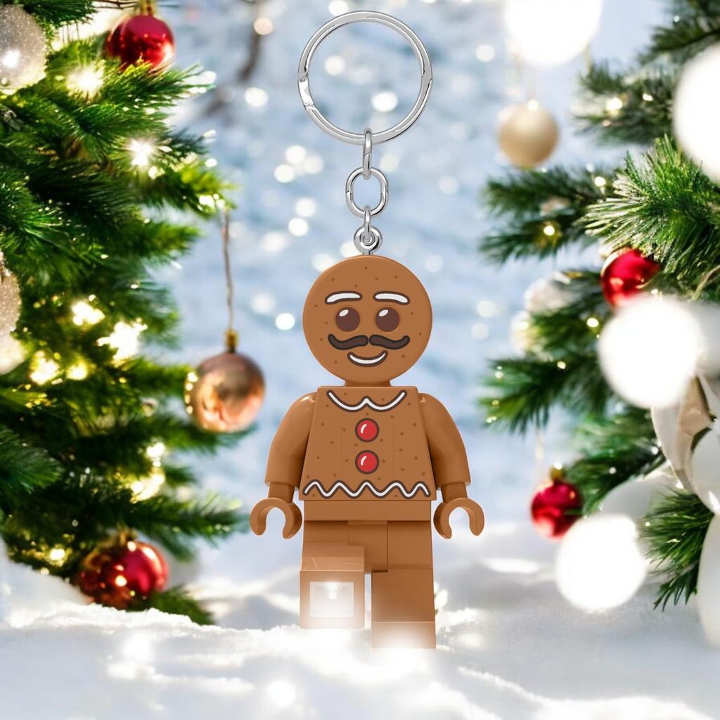 IQ Iconic Gingerbread Man Keychain LED Keychain Light Building Blocks Toy Doll Articulated Minifigure