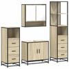 VidaXL Ensemble de meubles de salle de bain 4 pcs chêne sonoma, armoire de salle de bain, armoire de rangement de toilette, 3301276