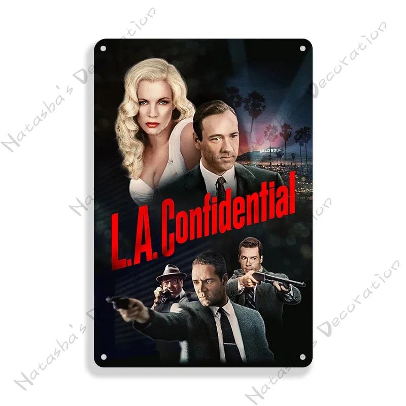 Classic Movie Sign L.A. Confidential Retro Meta Sign Rusty Metal Poster Home Bar Pub Decorative Sign Wall Decoration Wall Decor