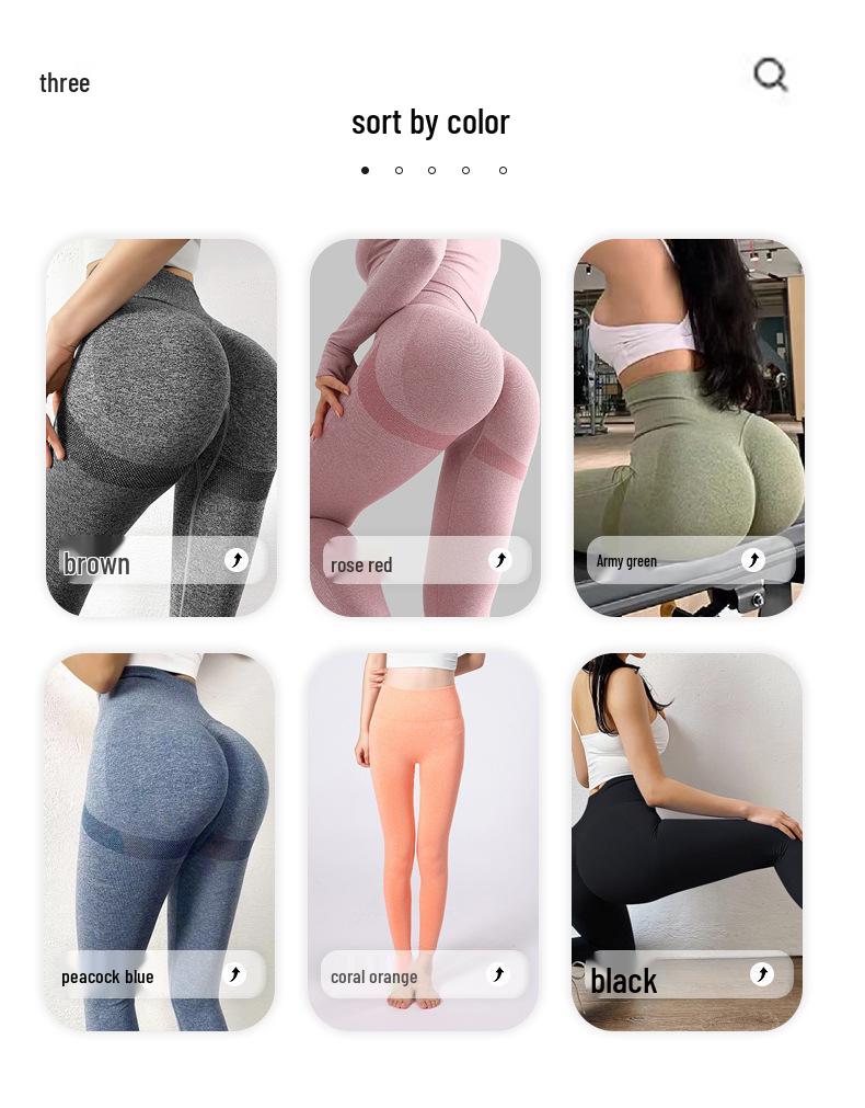 Peach High-Waist Hip-Lifting Yoga Pants - Women's Seamless Elastic Running Tights