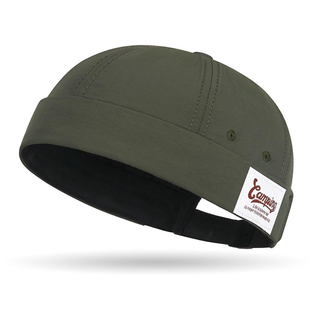 

Quick Drying Landlord Hat Solid Color Skullcap Casual Melon Skin Caps Unisex зелёный