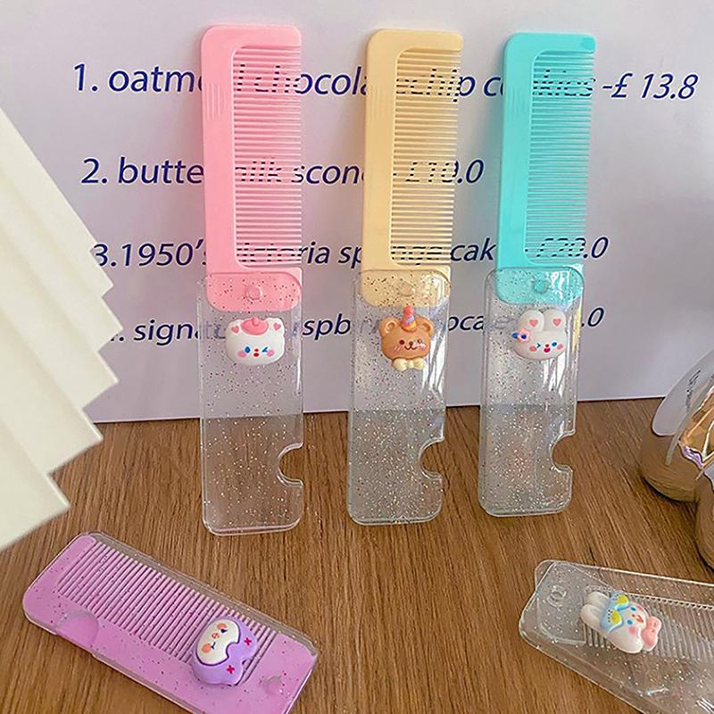 Cartoon Hair Comb Brush Foldable Massage Hair Comb Anti Static Hairdressing Styling Tool Women Portable Travel Women Gifts