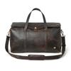 Personalized Full Grain Leather Duffle Bag: Burgundy Monogrammed Weekender