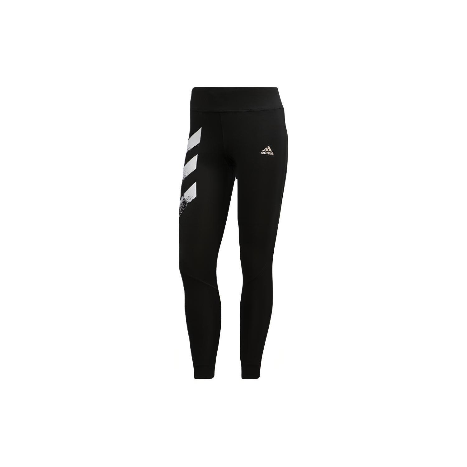(WMNS) adidas Own The Run 3-Stripes Fast Tights Asia Sizing Black White Women s FP7539 S