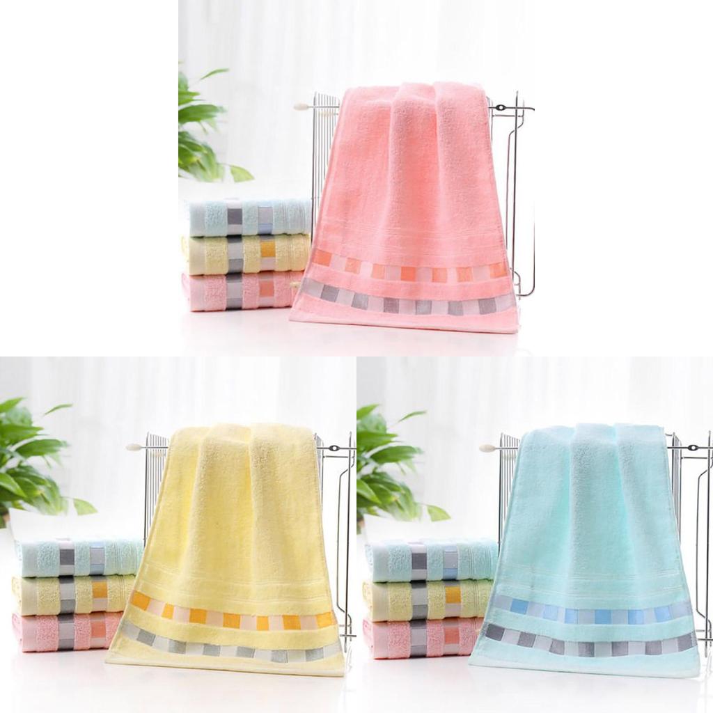 Premium Cotton Thick Absorbent Face Towel Soft Washcloth For Home Use In Blue Yellow And Pink