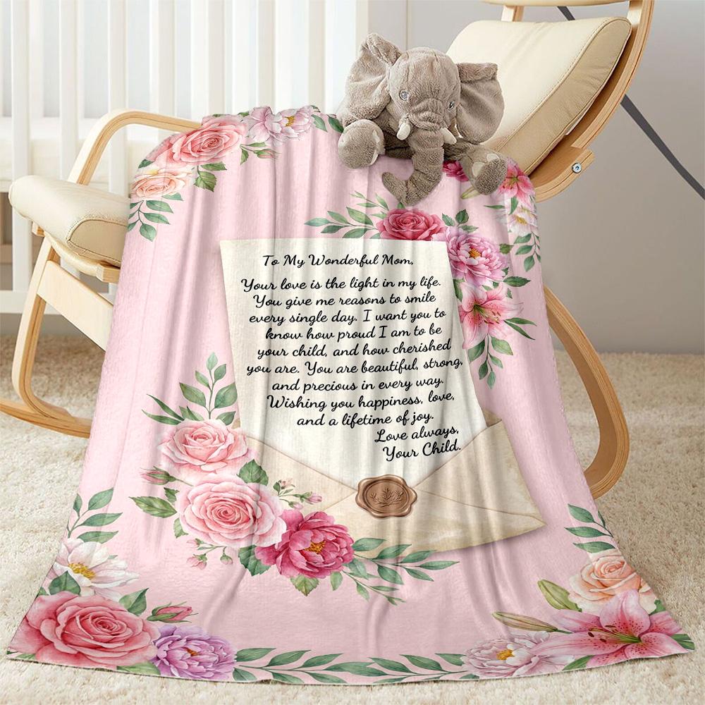 Mother's Day Love Blanket Suitable for Sofas,travel, Living Rooms Also a Good Gift for Friends and Family Suitable for All Seasons.