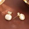 Elegantes Zuckerperlen-Halsketten- & Romantisches Ohrstecker-Set - Vielseitiger und Stilvoller Schlüsselbein-Schmuck