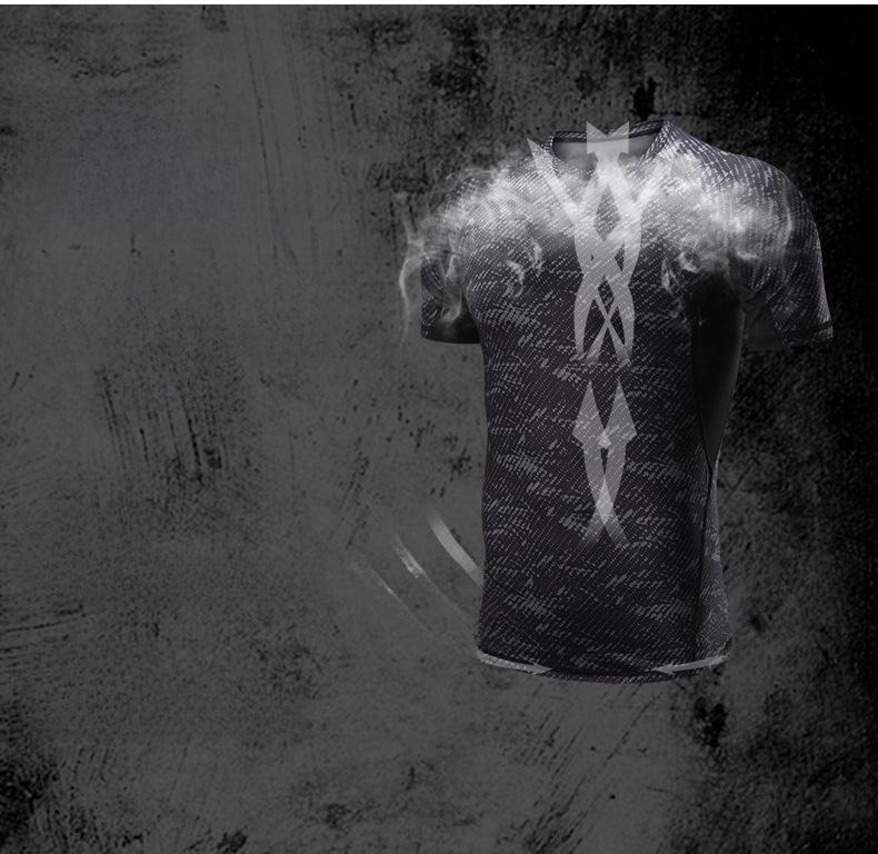 Men's Quick-Dry Short-Sleeve Sports T-Shirt - Breathable, Elastic, Ideal for Summer Training and Running