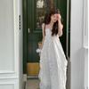 French Pure Desire Style Seaside Vacation Neck Suspender Dress Women's Summer Sexy Backless Temperament Ruffle Edge Dress