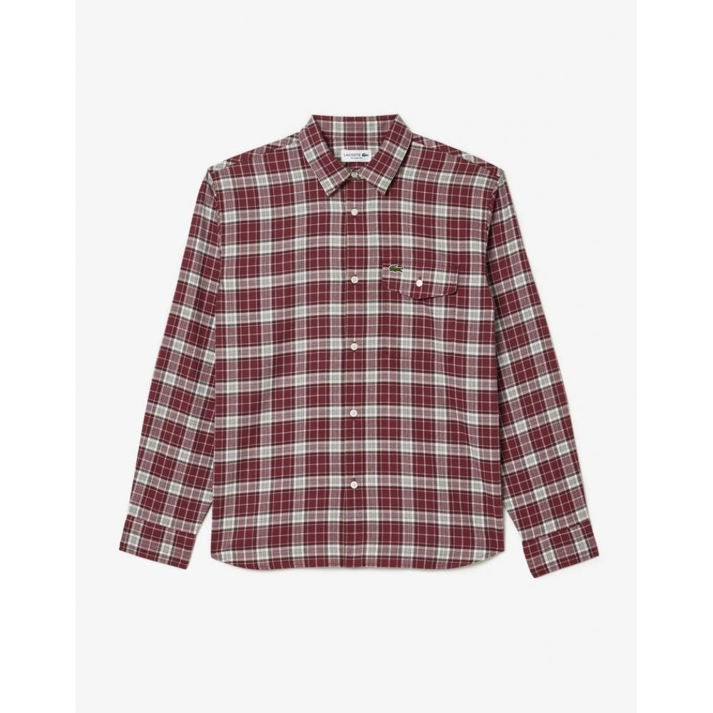 

Lacoste Мужская рубашка из хлопкового твила в среднюю клетку Ch6729 54n I65 040