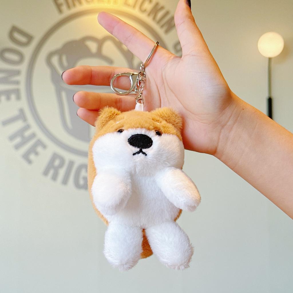 Kids Kawaii Keychain Small Shiba Inu Cartoon Plush Toys Cute Birthday Gifts Bag Pendants Dolls Claw Machines for Children Adults