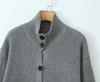 2025 Fall/Winter Women's High-End Knit Cardigan Trench Coat - Mid-Length Button-Up