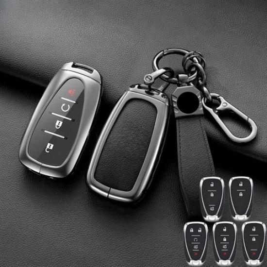 Zinc Alloy TPU Leather Car Key Cover Case For Chevy Cruze Malibu Camaro Blazer