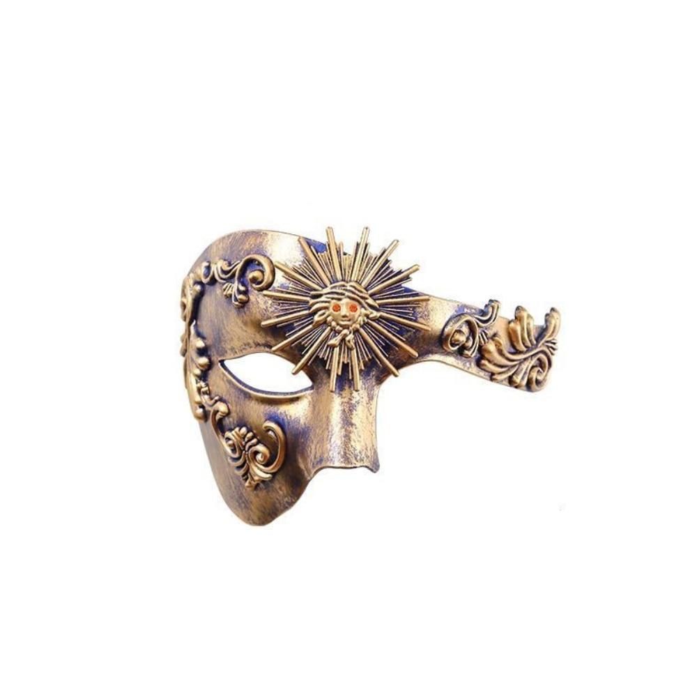 Metal Texture Venice Half-Face Masquerade Mask Steampunk Halloween Face Cover Party Style C