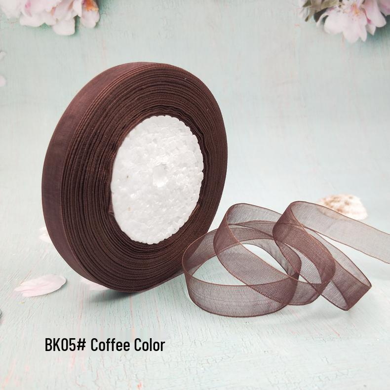 Cinta de Hilo de Nieve Transparente de 1,2 cm para Manualidades: Ganchillo, Accesorios para el Cabello, Lazos, Regalos, Empaque para Pasteles y Cajas, Cinta de Seda