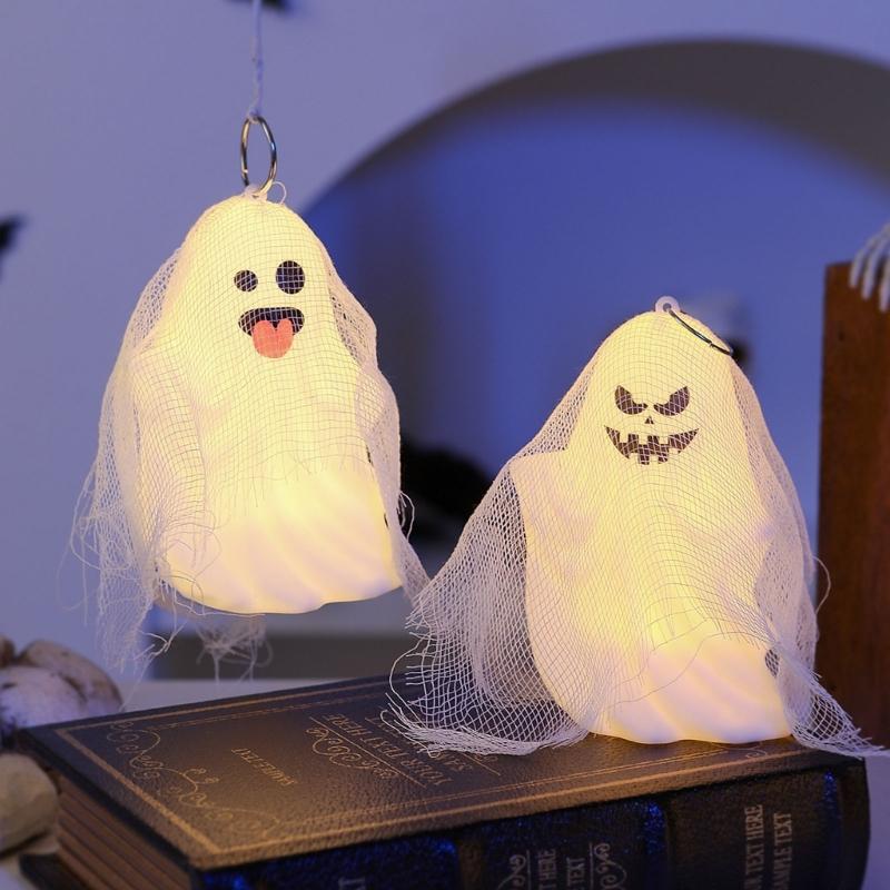 Halloween Party Decorations Outdoor/Indoor Hanging Ghosty Decors with Light for Tree,Yard,Window Halloween Ghosty Light